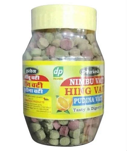 Brown Round Dwarkesh 250g Nimbu Pudina Hing Vati Digestive Candy