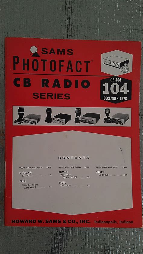 Sam Photofact CB 104 Radio Series Service Manual Repair Book EBay