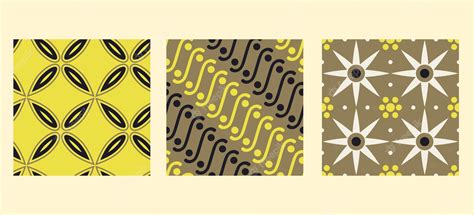 Premium Vector Batik Pattern Set Simple Batik Design