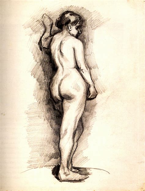 Standing Female Nude Seen From The Back C Paris France By