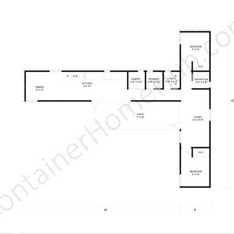 2 40-foot Shipping Container Home Floor Plans