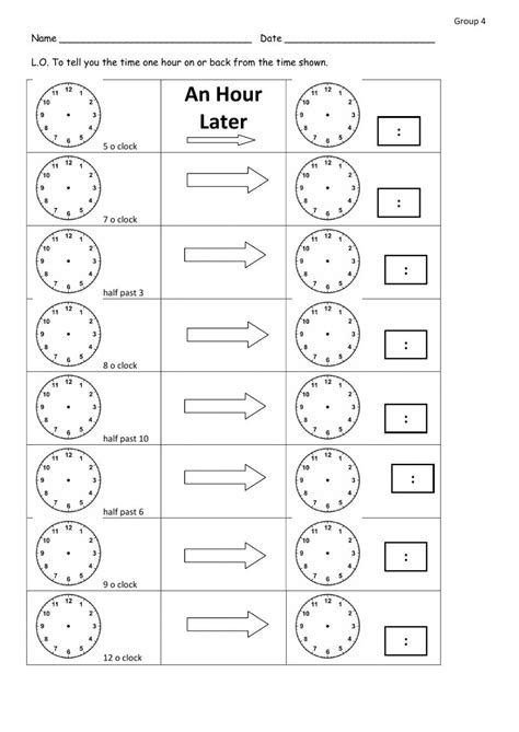 One Hour Before Later Worksheet Live Worksheets Worksheets Library