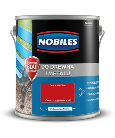 Farba Ftalowa Do Drewna I Metalu Ftalonal Czerwony Jasny 5 L Nobiles