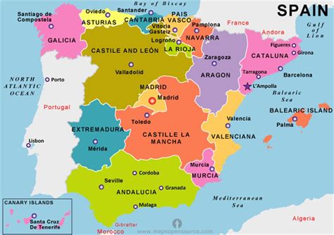 Labeled Map Of Spain Regions Images