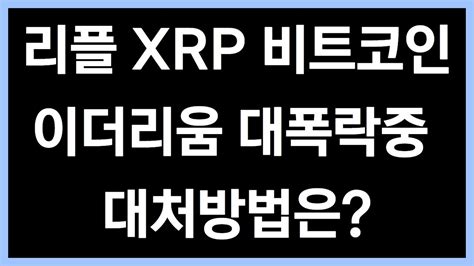 리플 Xrp 비트코인 이더리움 대폭락중 대처방법은 전망 예측 랠리 스토리지 솔라나 룸네트워크 비트코인 이더리움 에이다 도지