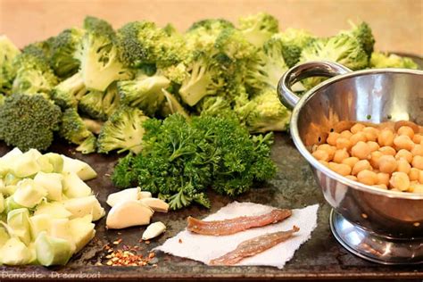 Pan Roasted Broccoli With Chickpeas Garlic And Anchovies