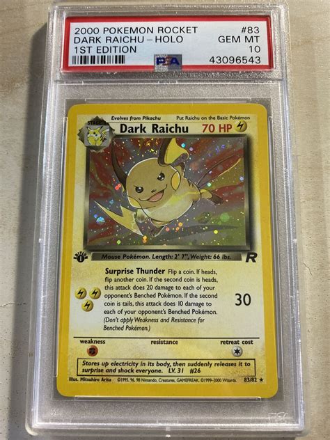 Mavin PSA 10 1st Edition Dark Raichu Holo