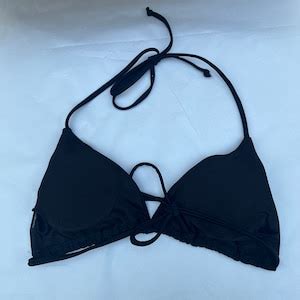 White Skulls Black Bikini Halter Tie String Grunge Swimsuit Etsy