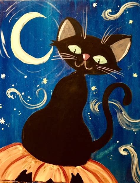 How To Paint A Halloween Cat - Step By Step Acrylic Painting