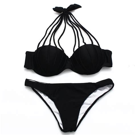 Ddandmm Sexy Bikini Set Women Beach Solid Plus Size Swimwear Summer