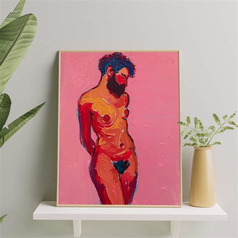 Genderfluid Nonbinary Nude Art Transgender Empowerment Painting Queer Body Positive Wall Art