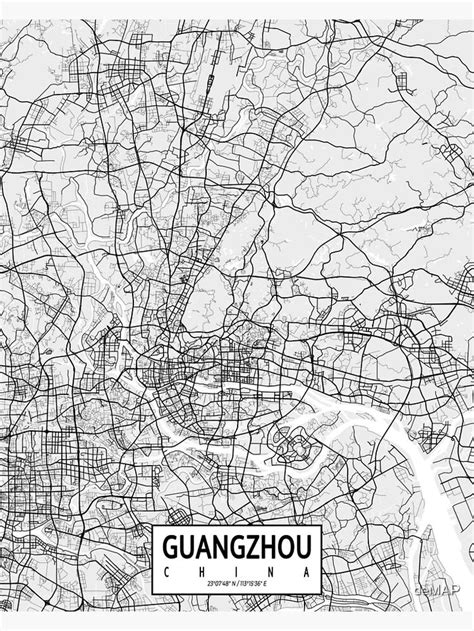 Guangzhou City Map Of China Light Poster For Sale By DeMAP In 2024