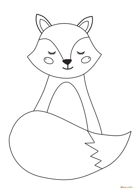 Coloriage d un renard kawaii à imprimer avec Tête à modeler