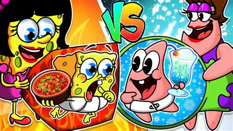 Animation Hot Vs Cold Baby Pregnant Mukbang Spongebob Animation Cartoon Mukbang Youtube