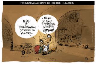 Rico studio: Charge - Programa Nacional de Direitos Humanos.