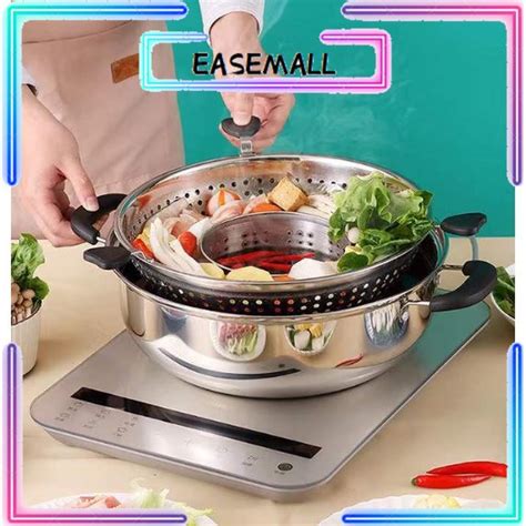 EASE MALL Rotary Steamboat Pot Hot Pot Periuk Steamboat 旋转升降火锅 Stainless Steel Hot Pot Periuk