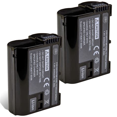 BM Premium 2 Pack Of EN EL15B Batteries For Nikon Z6 Z7 D780 D850