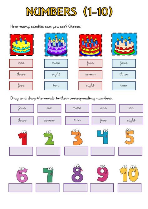 Numbers 1-10 - Interactive worksheet Numbers 1 10, Thing 1, Learning Math, School Subjects ...