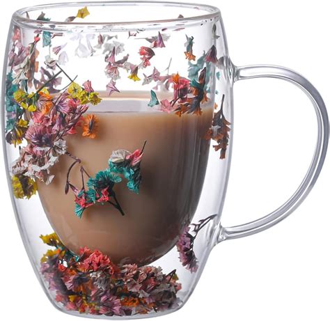 NBHUZEHUA Double Wall Glass Coffee Mugs Clear Cups For Cappuccino Tea