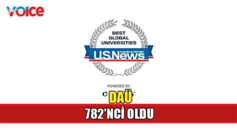 DAÜ dünyanın en iyi 2 bin üniversitesi arasında - Voice Kıbrıs Haber