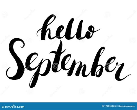 Vector Hand Drawn Lettering Hello September Isolated Calligraphy