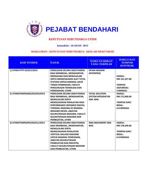 PDF PEJABAT BENDAHARIpb Uthm Edu My Vts V5 Keputusan Manual Keputusan