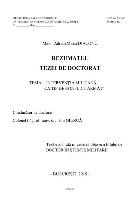 Pdf Rezumatul Tezei De Doctorat Unap Ro Doctorat Rezumate