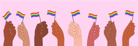 Vector Illustration Of Hands Holding Flags With Lgbt Symbols 3170099