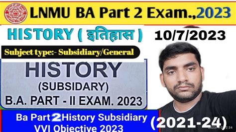 Lnmu Part History Subsidiary Vvi Objective Ba Part History