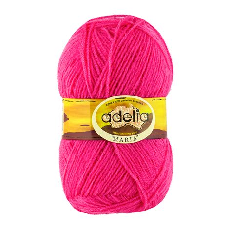 Пряжа ADELIA "MARIA" 100% акрил 50 г 227 м №07 неон.розовый купить за ...