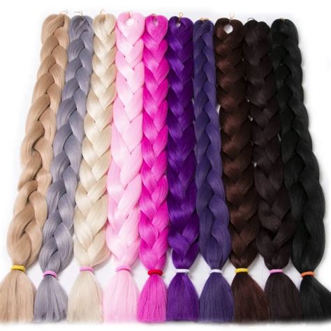 Verves Braiding Hair One Piece 82 Inch Synthetic Kanekalon Fiber Braid 165g Piece Pure Color