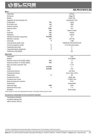 Planta De Luz De 13 KVA Elcos PDF