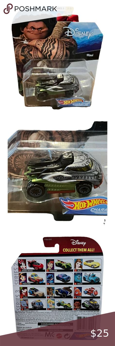 Hot Wheels Character Car Mattel Disney Moana Toy Maui In Hot Wheels Disney Moana Mattel