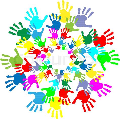 Childrens Colour Hands Stock Vector Colourbox