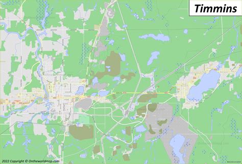Timmins Map | Ontario, Canada | Detailed Maps of Timmins