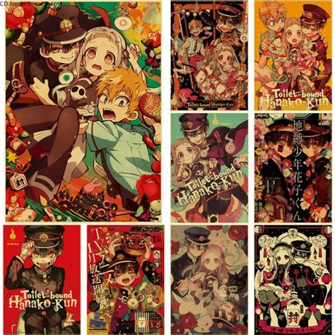 Anime Toilet Bound Hanako Kun Poster Retro Manga Kraft Paper Prints