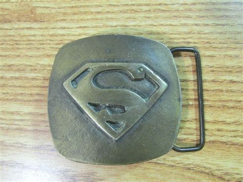 Lewis Superman Brass Belt Buckle Vintage Gem