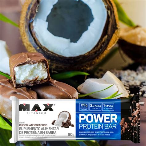 Barra Power Protein Sabor Chocolate Coco G Max Titanium Mundo