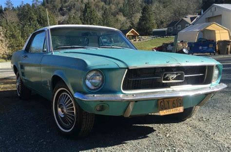 For Sale 1967 Ford Mustang Coupe Clearwater Aqua Parchment Vinyl Roof 289ci V8 3 Speed Auto