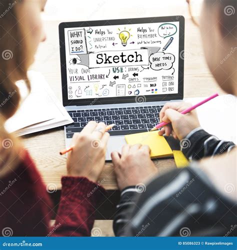 Sketch Notes Creative Drawing Design Graphic Concept Stock Image