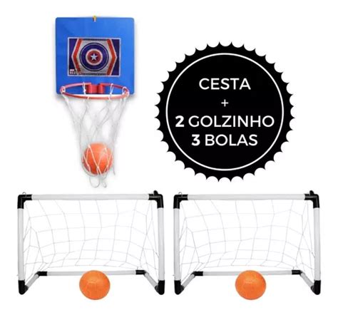 Golzinho Trave Futebol Infantil Cesta De Basquete 3 Bolas Escorrega