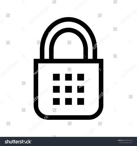 Lock Icon Outline Isolated Vector Illustration Stock Vector (Royalty ...