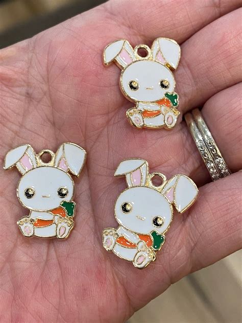 Enamel Charms Easter Bunny Charms Rabbit Charms Charm Bracelets