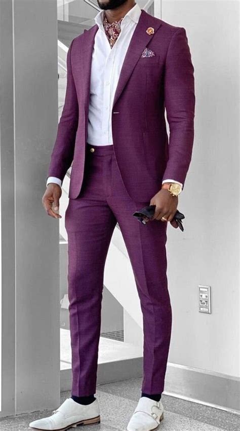 Purple Suit For Men 2 Piece Suit For Prom Party Wear Wedding Office