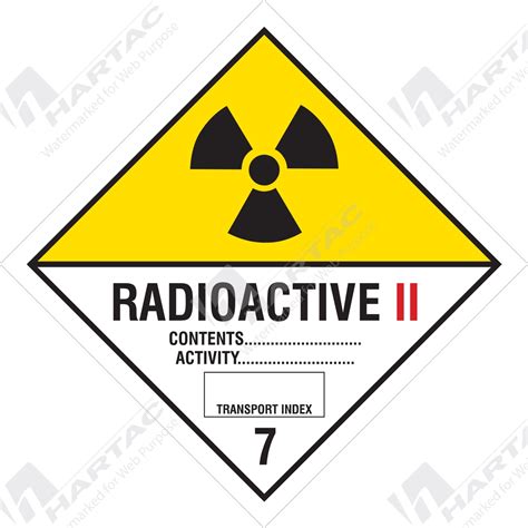 HS7010 Hazchem Hazardous Goods Labels Radioactive II 7 Self