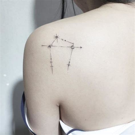 Libra Arrow Constellation Shoulder Blade Tattoo - tattooness | Libra ...