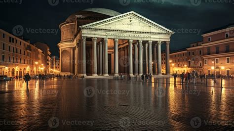 Night view of Pantheon. Generative AI 32977441 Stock Photo at Vecteezy