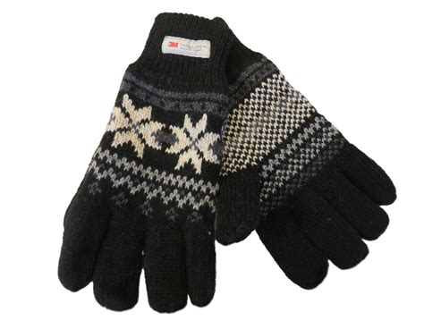 Finger Handschuh mit Norweger Muster Thinsulate für Herren Harry s