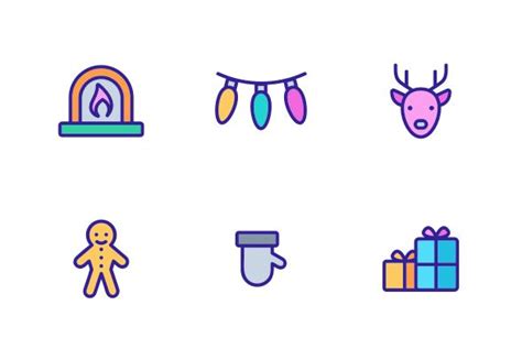 Christmas icons by Vector Win | Christmas icons, Christmas vectors, Icon set vector