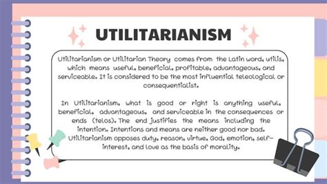 Utilitarianism Ethics And Its Definition Ppt